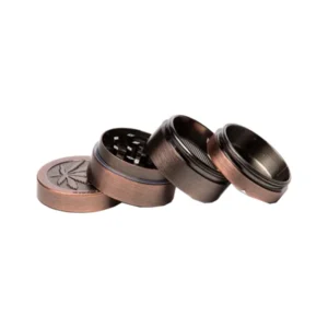 4 Parts Amsterdam Leaf Metal Bronze Mini Grinder
