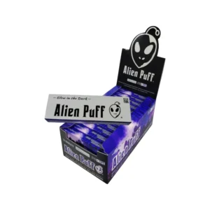 Alien Puff Glow in the Dark 1 1/4 Size Purple Rolling Papers & Tips
